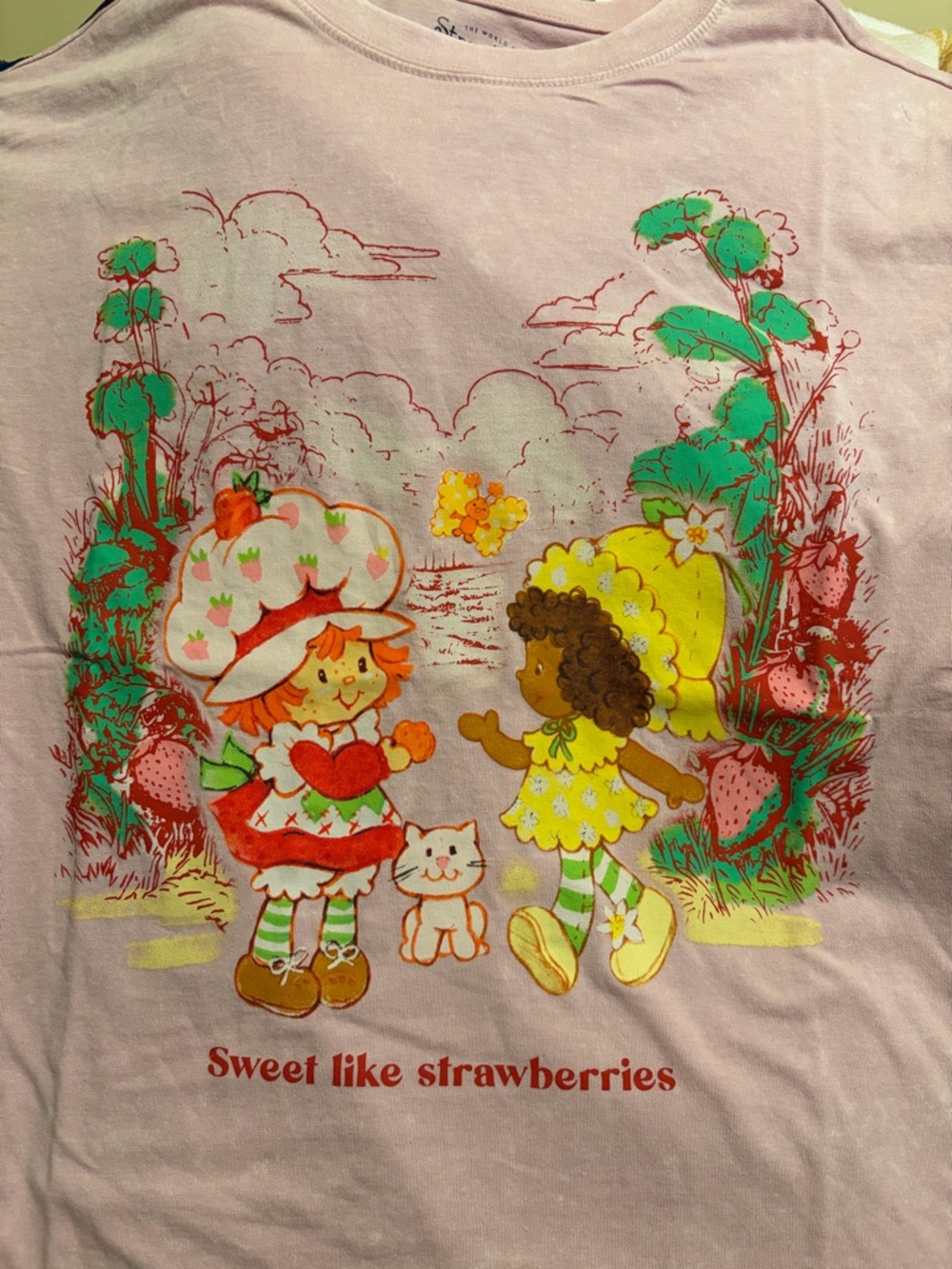 Women’s  Strawberry Shortcake Pink Graphic Tee Size M; NWT
